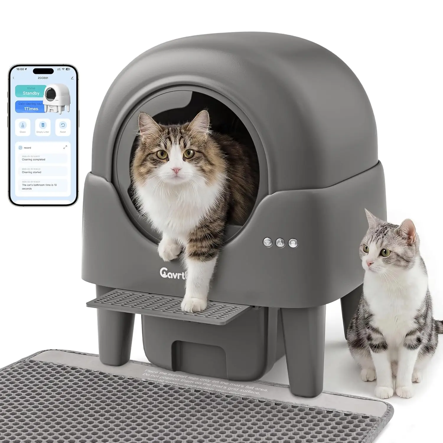 

Automatic Litter Box, Self Cleaning Litter Box with APP Control, Large Capacity Cat Robot for Multiple Cats, 5, Customized