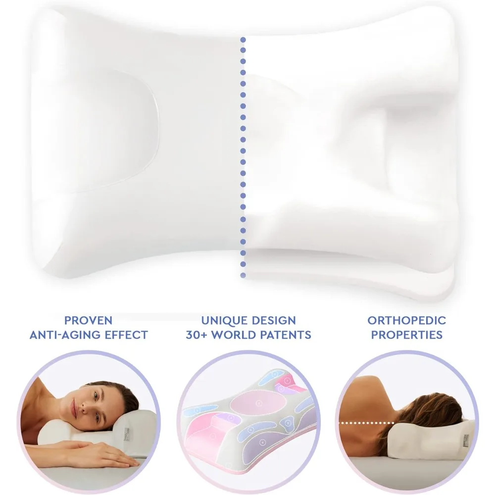 Imagem -02 - Omnia Anti-aging Beauty Pillow para Dormir Altura Ortopédica Ajustável Memory Foam Lutas do Sono Rugas