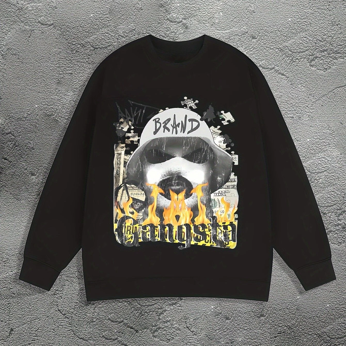 

Hip Hop Pattern Printed Autumn and Winter Men's and Women's Long Sleeved Sportswear Casual Loose Outdoor Street Sports Training