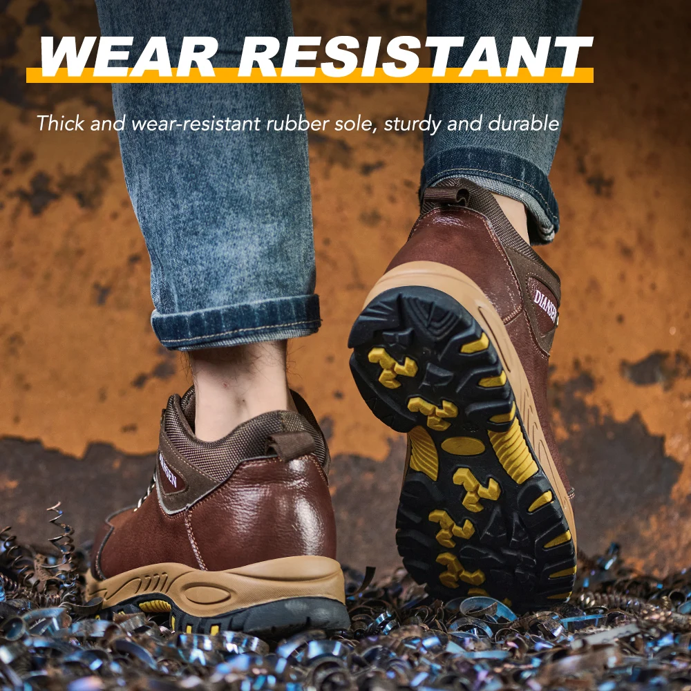 Men\'s Rotating Button Safety Shoes Steel Toe Protect Work Sneakers Indestructible Shoes Puncture-Proof Work Boots Men Footwear
