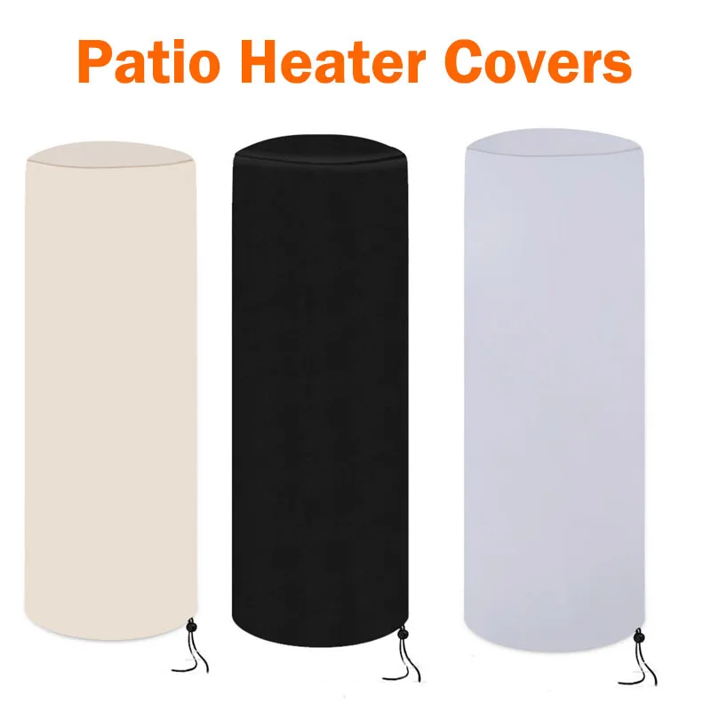 Patio Heater Covers Waterproof Outdoor Heater Cover 210D Oxford Waterproof Windproof Protection Around Black Silver Beige