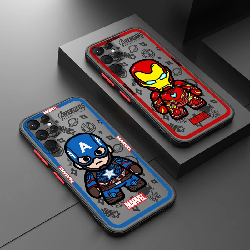 Marvel Hero Cute Samsung A72 A54 A53 A52S A34 A32 A33 A24 A23 A22S A02 Lite Frosted Translucent Phone Case