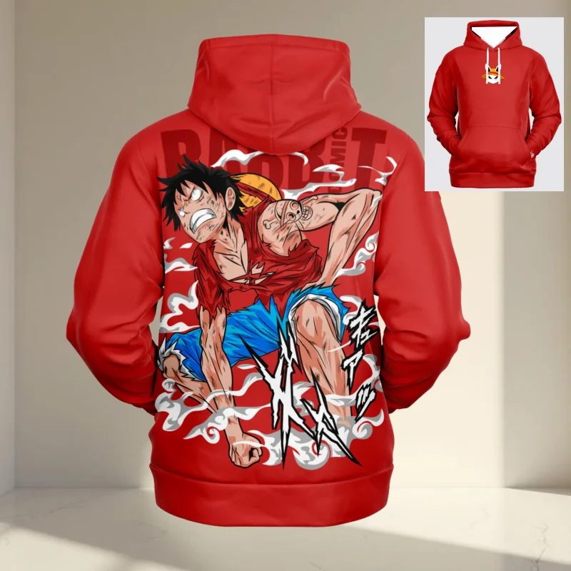 

Новинка 2025 года, цельная футболка с 3D принтом Луффи в стиле аниме для детей/взрослых, супер большая толстовка с капюшоном Y2K, уличная мода, осенне-зимний подходящий топ