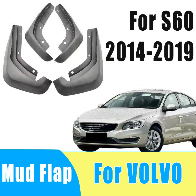 

4pcs Auto Tire Mudguard Waterproof Prevent Mud Splashing Car Mud Flap Fender Trim Accessories For VOLVO S60 2014-2019 2018 2017