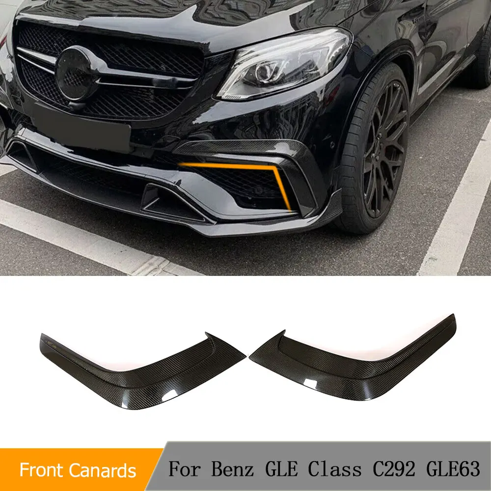 

Carbon Fiber Car Front Bumper Splitters Fins Canards For Mercedes-Benz GLE Class C292 GLE63 AMG 2015-2018 Fog Lamp Cover Canards