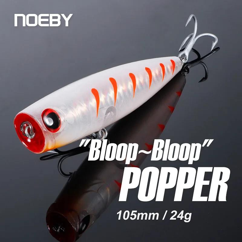 Noeby Popper Angelköder 105mm 24g Oberflächenköder Künstlicher Harter Köder Schwimmend Gute Aktion für Meeres-Thunfisch-Barsch-Angeln