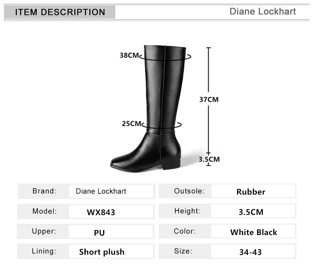 Winter PU Leather Women Knee High Boots Motorcycle Square Toe Zip Footwear Low Heels Female Riding Ladies Long Boats 2024 New