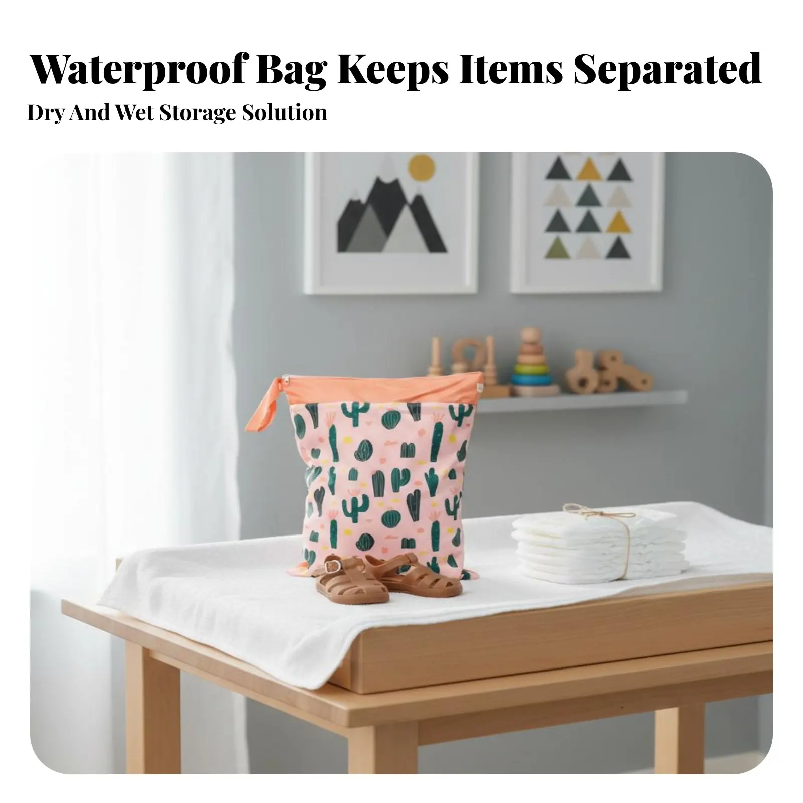 Waterproof Diaper Bag Versatile Wet Dry Pouch Reusable Nappy Bag Machine Launderable Waterproof Laundry Pouch