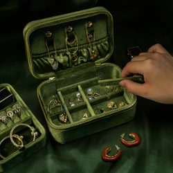 Vintage Luxus Reise geschäft tragbare Samt Ring Halskette Fußkettchen Ohrringe Anhänger Schmuck Aufbewahrung sbox