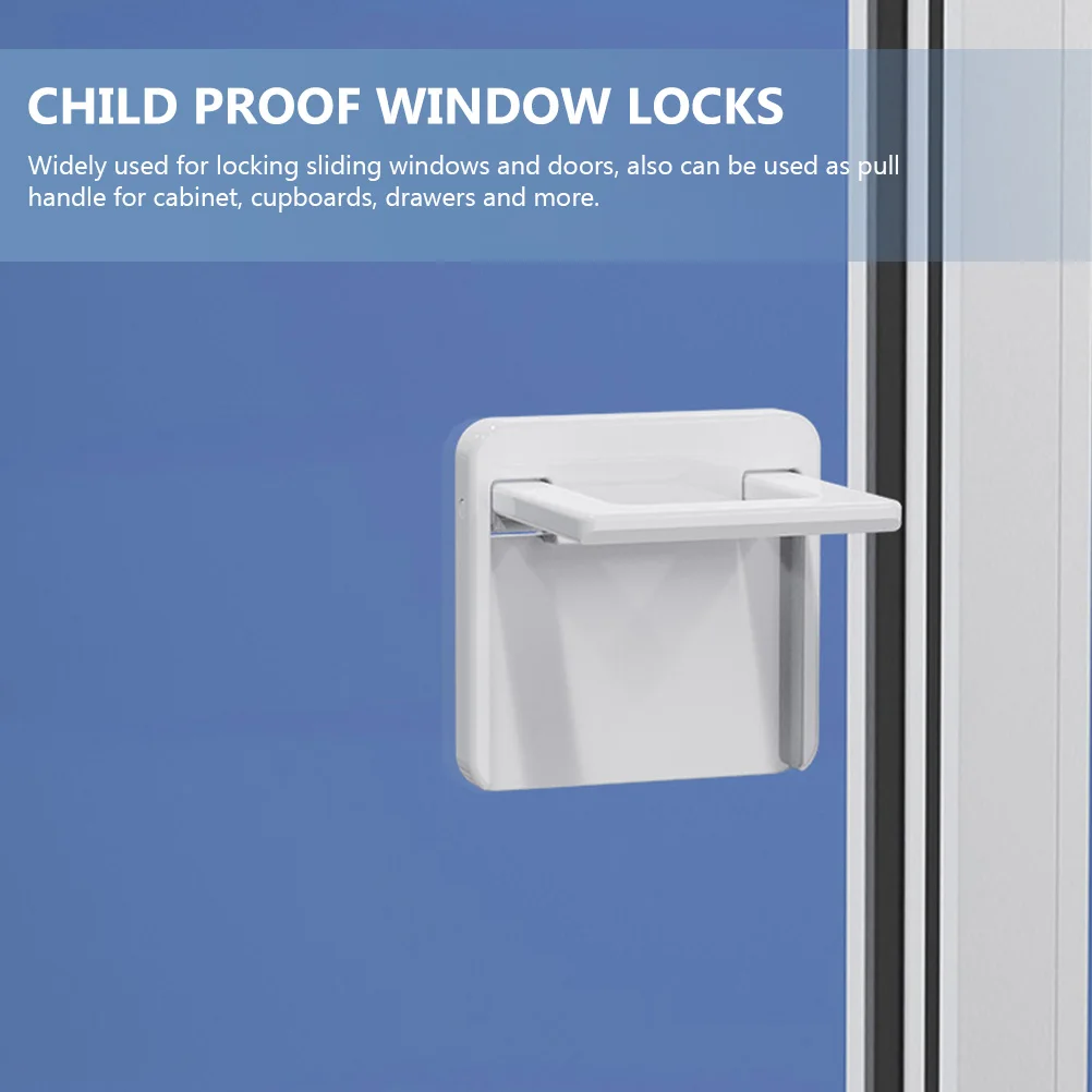 

4pcs Sliding Safety Sliding Door Locks For Inside Door Kids Proof Cabinet Locks Peel And Stick Handles Install Durable