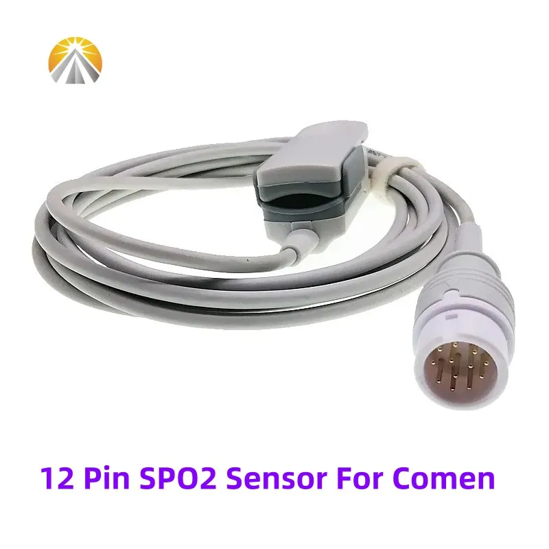 New 12 Pin SpO2 Sensor Used For Comen Star 8000E with Analog Signal Adult Child Pediatric Neonate Long Wire