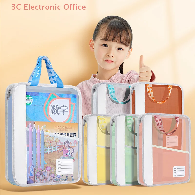 

Transparent Stationery Storage Folder Hot Thicken Mesh Zipper File Packing A4 Size School Office Supplies Travel Storage Bags