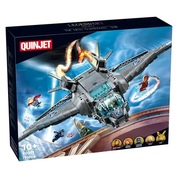 ホットトイ 795 個 Quinjet 76248 スーパーファイター究極のバトルスペースブロックレンガのおもちゃ子供のクリスマスギフト