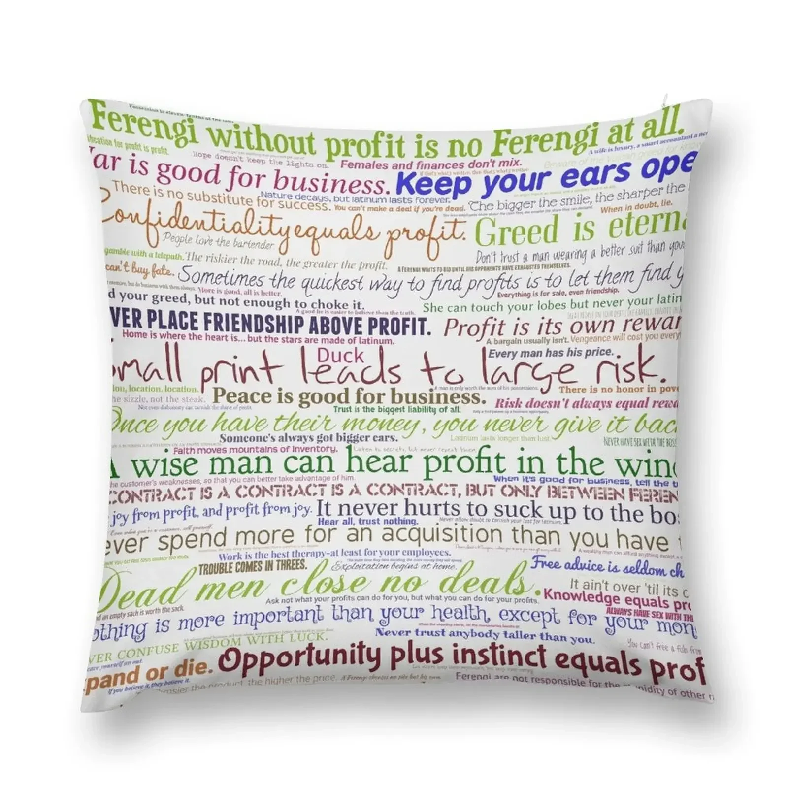 Rules of Acquisition Throw Pillow Sofa Cushion Pillowcases Bed Cushions Pillowcases For Pillows pillow