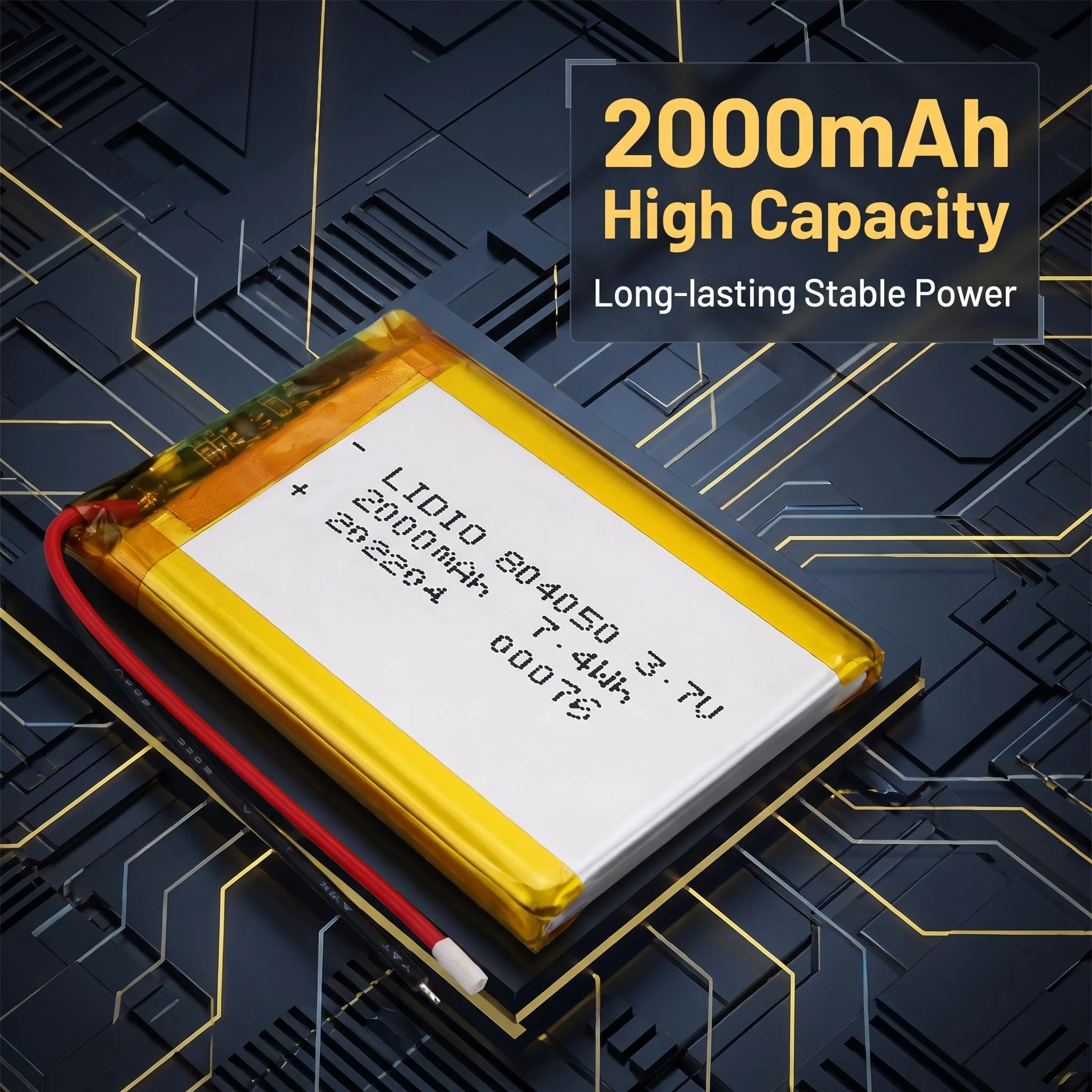 804050 2000mAh  Lipo Battery 3.7V Li-Polymer Lithium Ion Batteries for Massager Medical Equipment Car Air Filter Loudspeaker