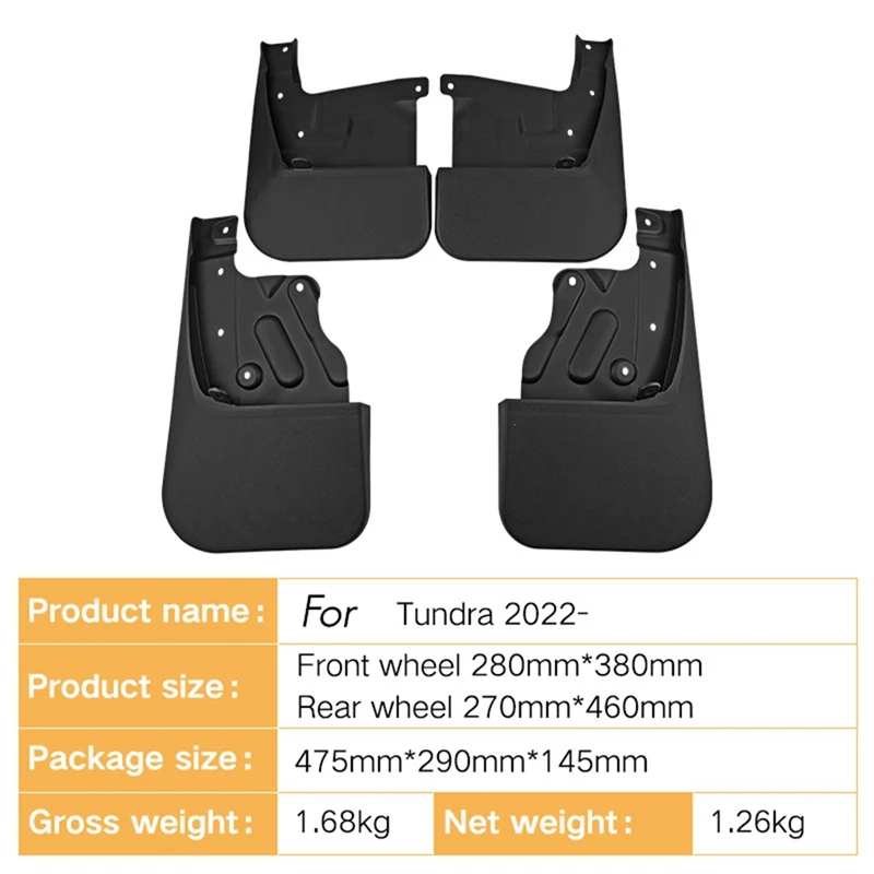 4PCS Car Mudguard Mud Flaps Splash Mud Guard Fender For Toyota  2022-2023 Car Accessories image 5