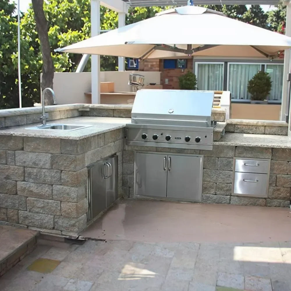 Airfunoutdoor Premium Outdoor Cabinets Weatherproof Easy-Maintenance for Apartment Outdoor Kitchens Includes Faucet Hinge
