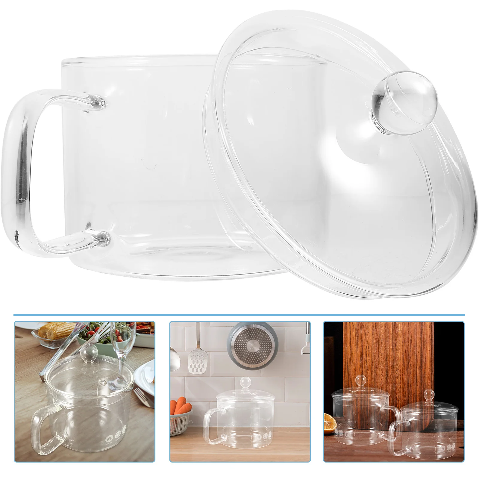

Heat Resistant Glass Stew Bowl Transparent Multi-Functional for Cooking Vegetables Pasta Noodles Kitchenware Best Gift