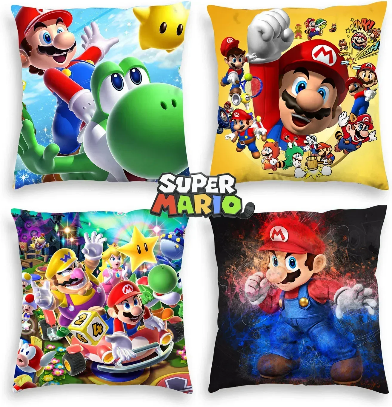 

Game Mario Bros Cushion Cover Pillow Kawaii Anime Super Mario Sofa Cases Throw Pillows Home Decoration Kids Gifts 45x45cm