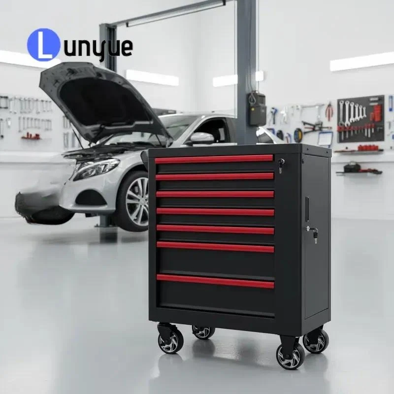 Heavy Duty Lockable 7 Drawer Tool Cabinet Trolley Customizable OBM Auto Repair Cart for Workshop Garage Storage