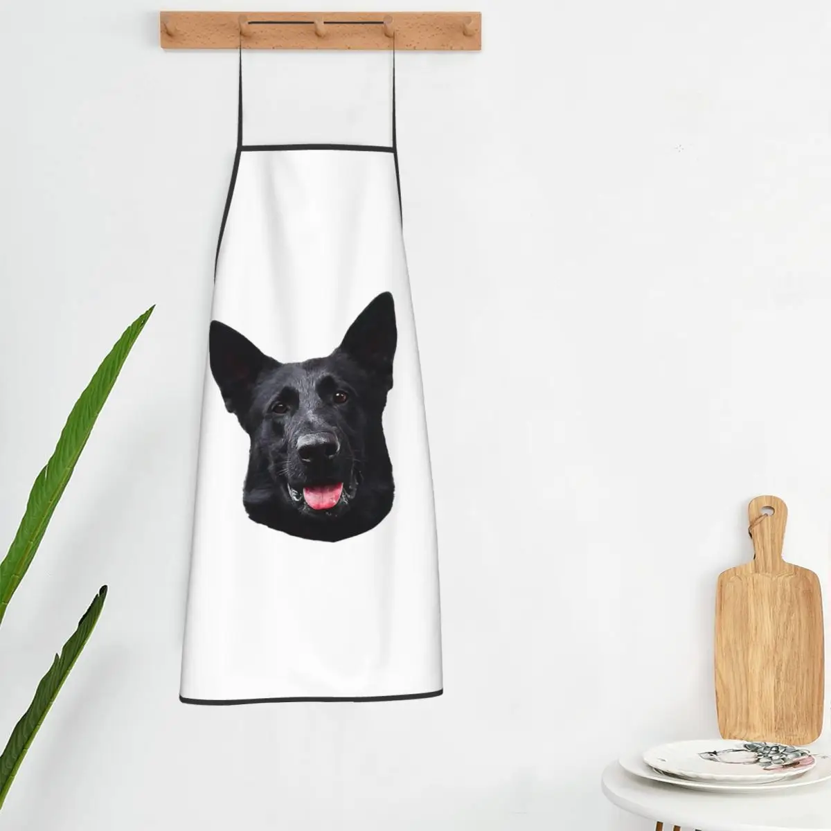 Black German Shepherd Dog - Stunning Aprons Chef Cooking Baking Tablier Bib Kitchen Cleaning Pinafore for Women Men Painting