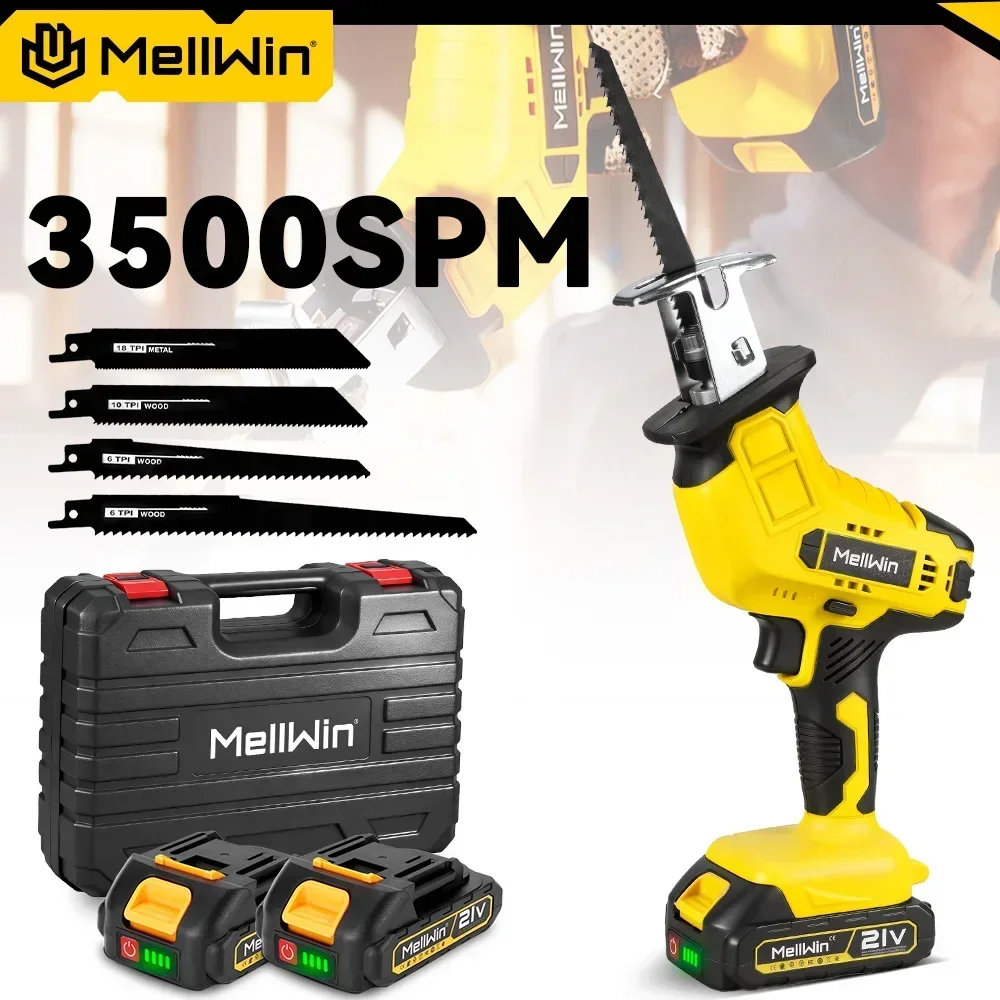 MELLWIN Kabellose Elektrische Säbelsäge Multifunktions-Astschere Elektrische Säge Metall-Holz-Rohr-Schneidwerkzeug für Makita 18V Akku – Detail 2