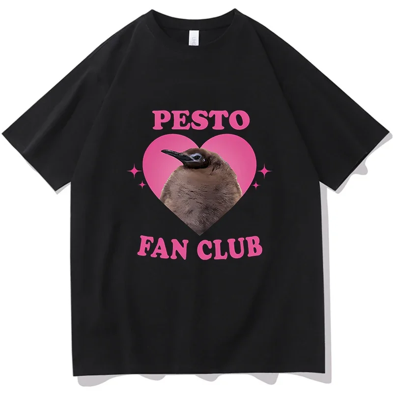 Pesto Penguin Cotton T-Shirt Fan Club Print Men Women Fashion Short Sleeves T Shirt Oversized Harajuku Tees Tops Unisex Clothing