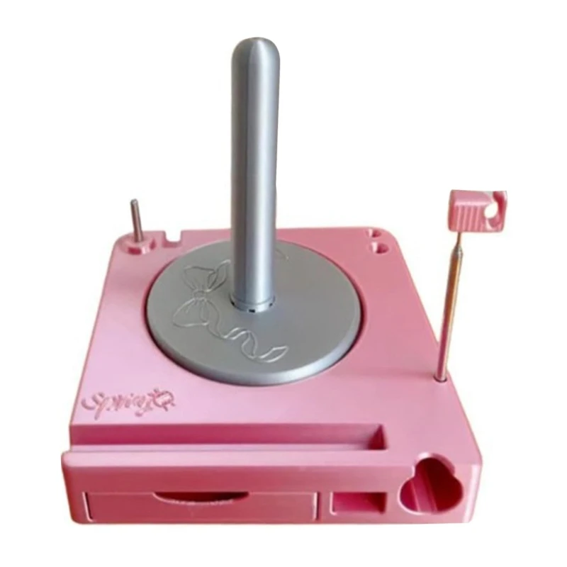

Multifunction Yarn Spool Holder Yarn Dispenser Stand with Phone Stand and Drawer