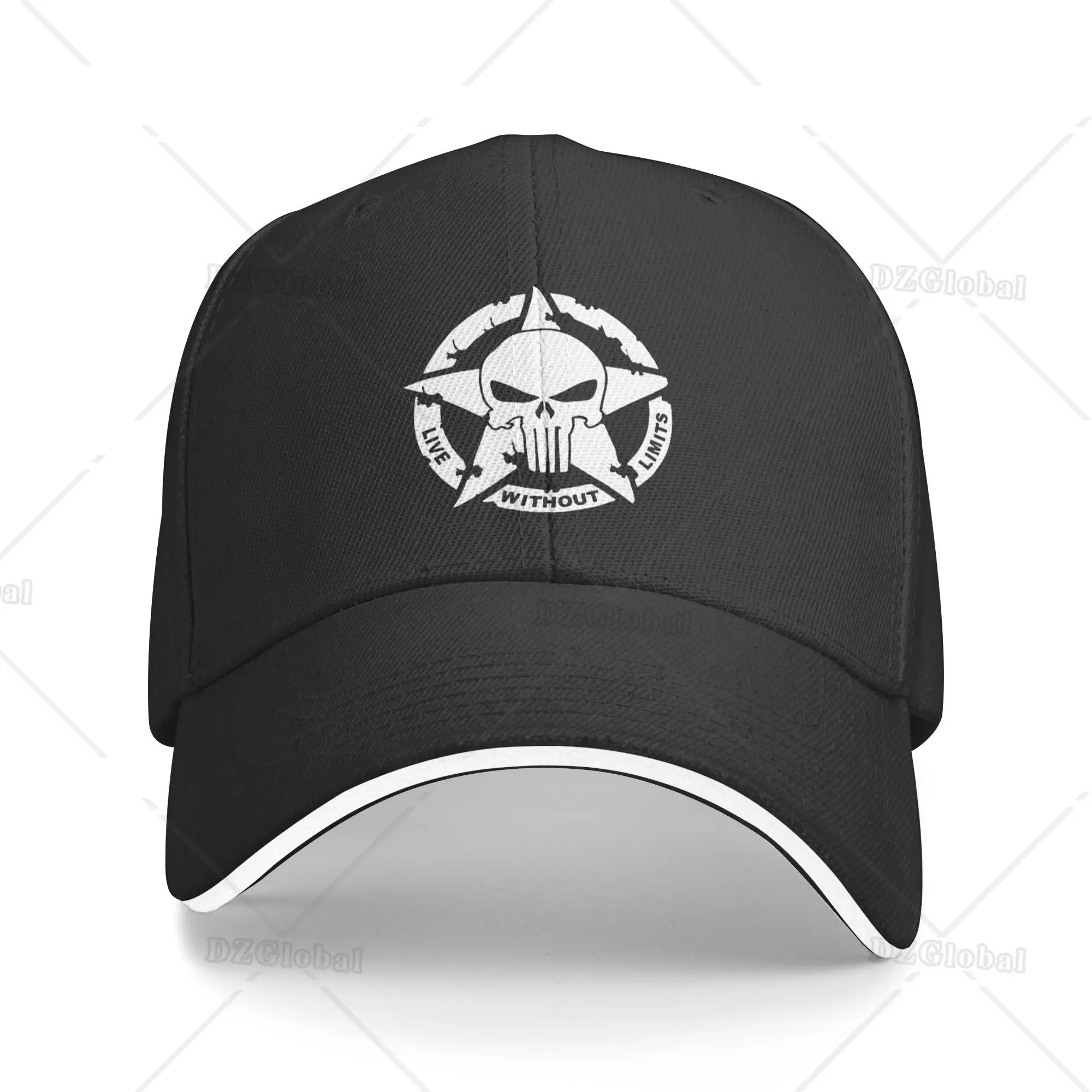 Tactical Military Baseball Cap Outdoor Hunting Skull Trucker Hat Five star skull Adjustable Snapback Sun Visor Caps Mens Womens