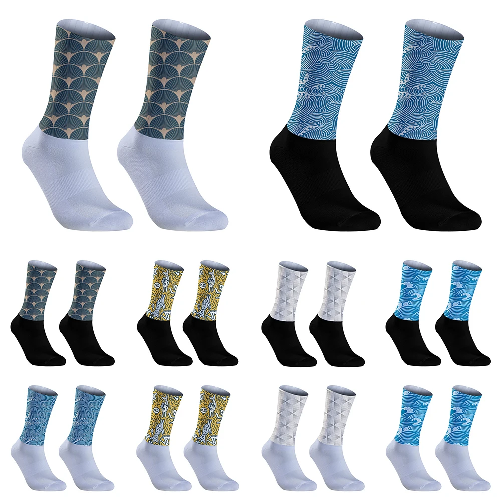 Cycling Socks Anti Slip Men Women Bicycle Socks 2024 New Summer Non-slip Sports Running Socks