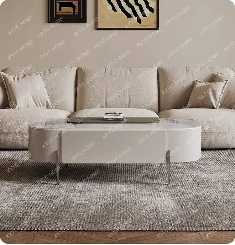 minimalist rock slab rectangular coffee table modern living room lift tea tableTJ
