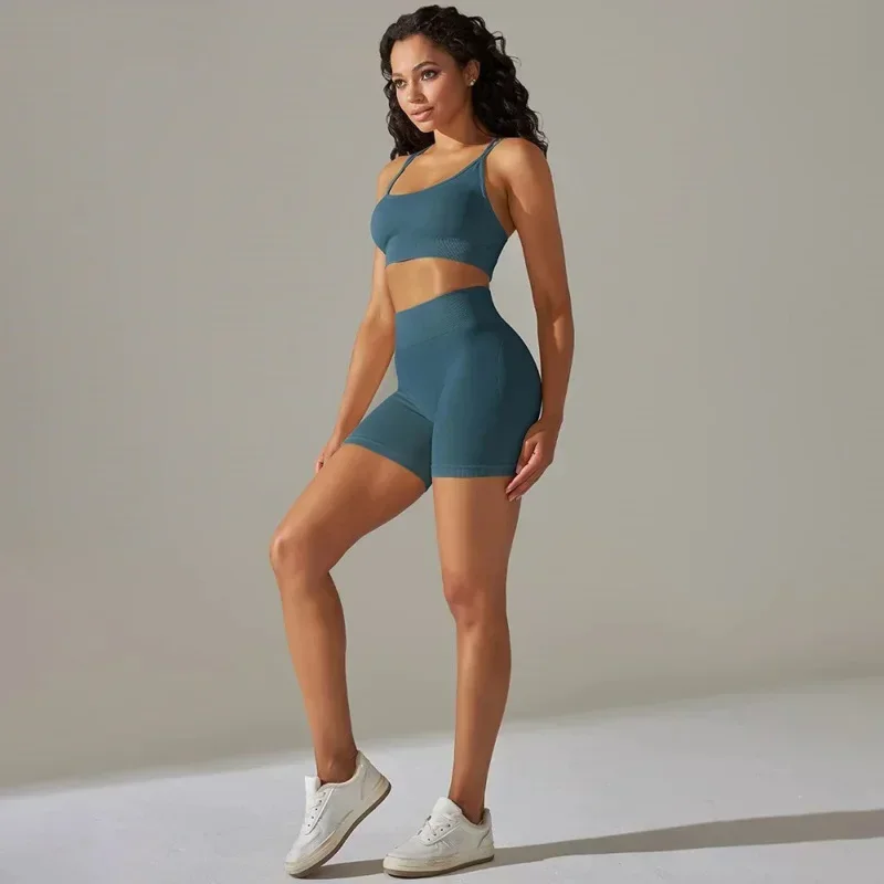 

Yoga Clothing 2 Pieces Gym Set Women Running Crop Bra Shorts Sets Sport Workout Clothes Gym Wear Outfit Fitness Suits Sportswear
