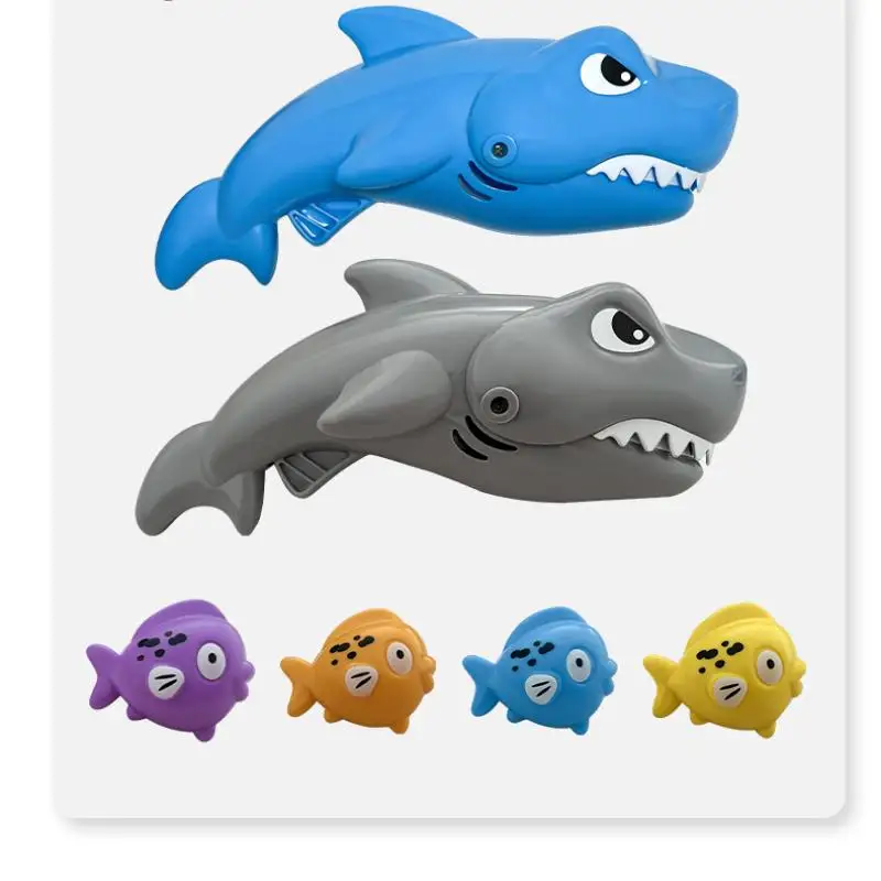 ชุดเล่นอ่างอาบน้ำสำหรับเด็ก 5 ชิ้น ฉลามตัวใหญ่กินปลาตัวเล็ก ของเล่นน้ำแบบอินเทอร์แอคทีฟ ของขวัญที่เหมาะอย่างยิ่ง