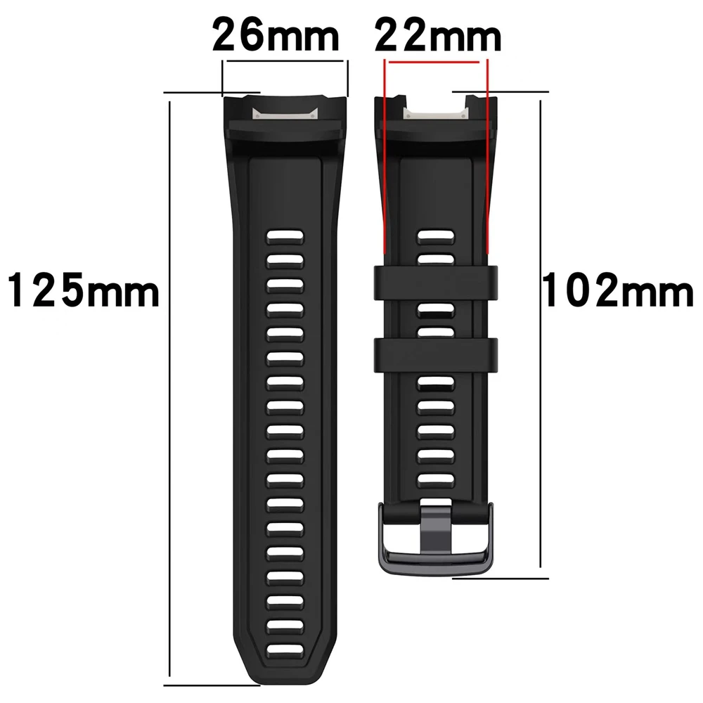 No Gaps 26mm Silicone Strap For Garmin Instinct 2X Solar - Tactical Edition Watchband Replacement Accessories