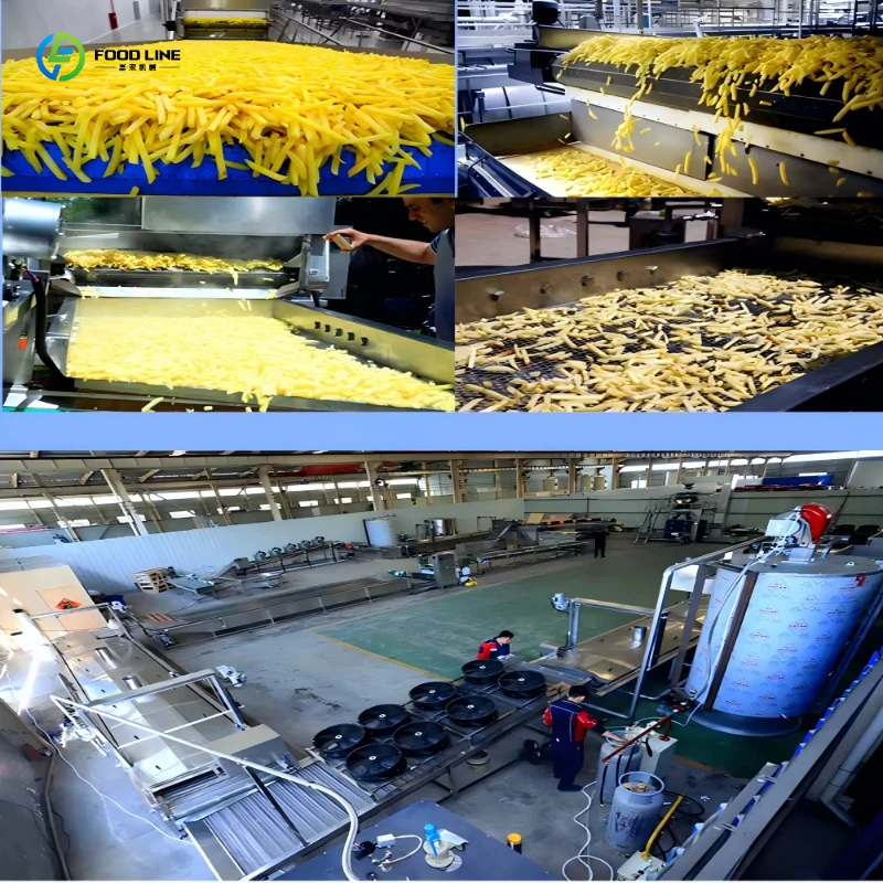 Integrated Fries Line, PLC Fryer with Cutter Module, 2000kg/h Oil Cleaner, for Frozen Chip Manufacturing Site