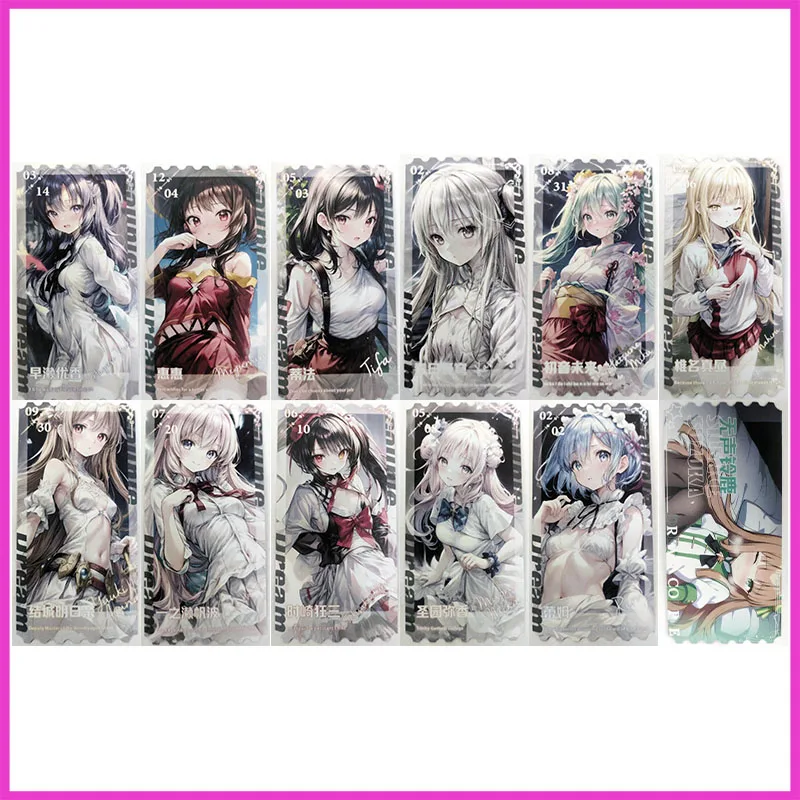 

Anime Goddess Story Rare Stubs Refractive Flash Cards Hayase Yuka Tifa Hatsune Miku Toys for boys Collectible Card Birthday Gift