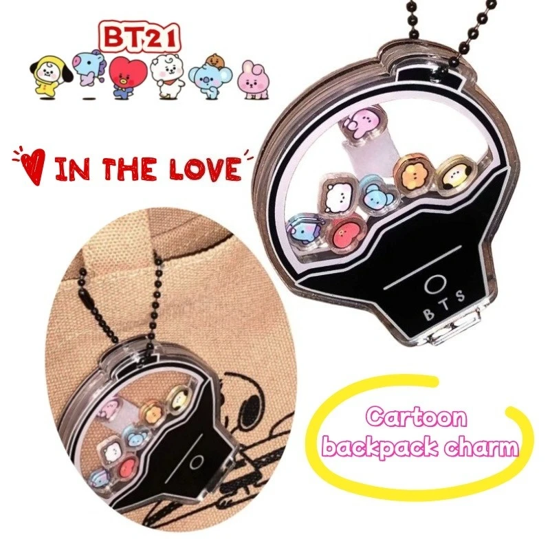 New BT21 chimmy RJ tata cooky hooky koya creative personality rocking keychain cartoon cute girlfriends schoolbag decoration