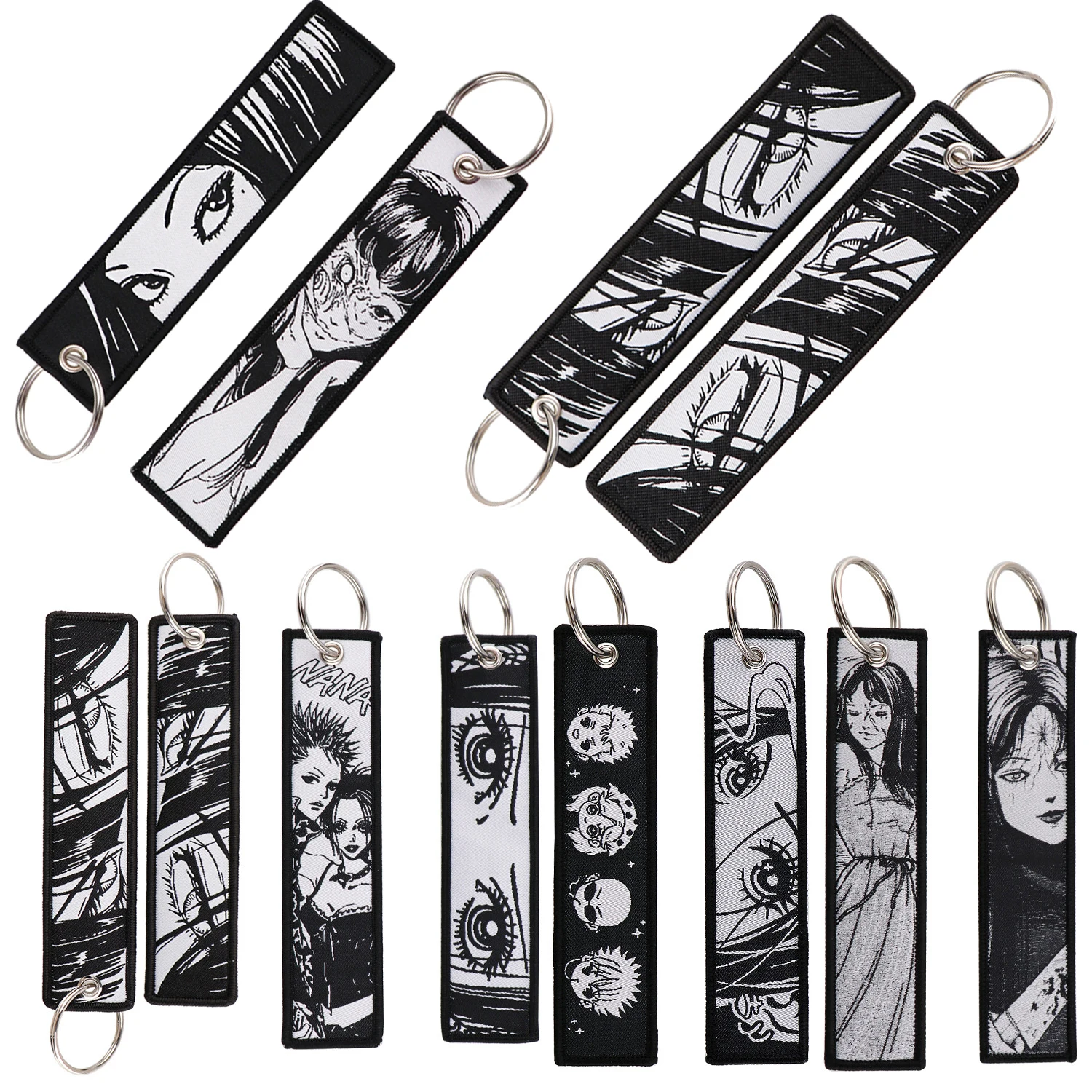 Anime Embroidered Key JET Tag Keychains Cartoon Keychain Car Motorcycles Keys Keyring Holder Jewelry Gifts Pendant Accessories