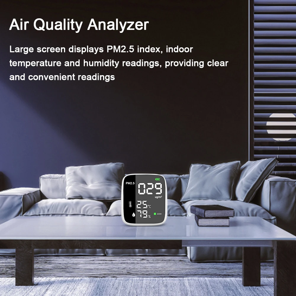 Rilevatore PM2.5 portatile ricaricabile USB Termoigrometro multifunzionale Rilevatore d'aria domestica Analizzatore di qualità dell'aria interna Househol
