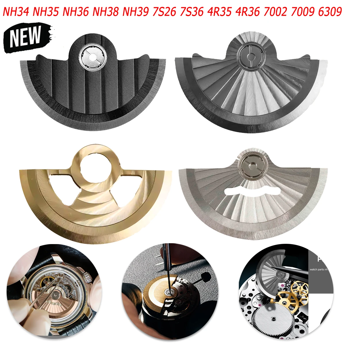 

Modified NH Series Oscillating Weight Rotors for NH34 NH35 NH36 Mechanical Movement Blue/Gold/Black/Silver/Rosegold Hammers