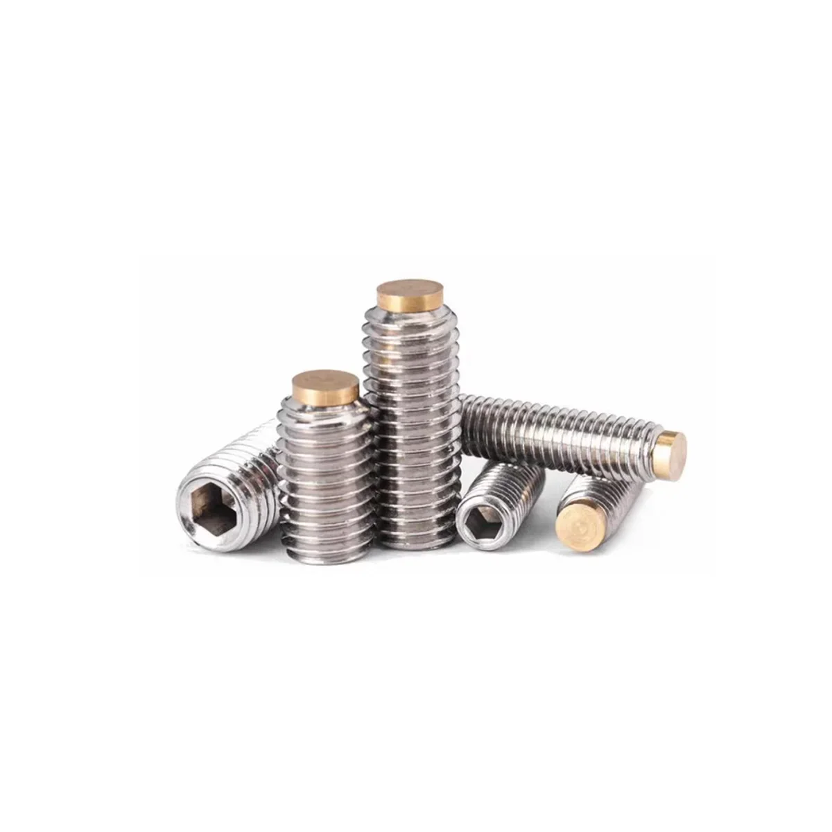 

304 Stainless Steel Copper Head Machine Screw/Brass Convex End Screw/Copper Head Plunger Buffer Bolt M8-M10