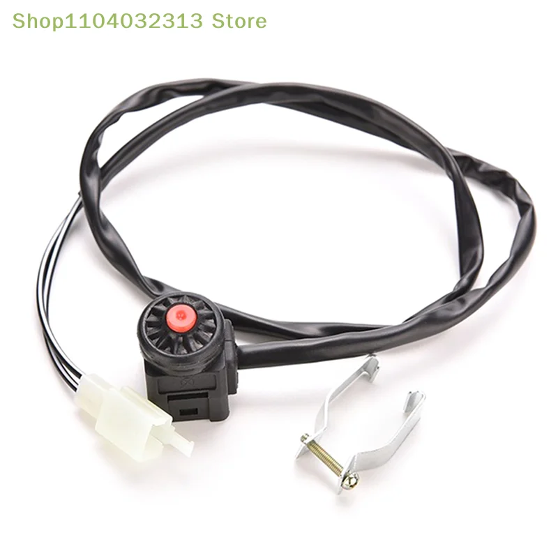 Red Push Button Motorcycle Kill Switch Horn Starter for Dirt Bike ATV UTV Dual Sport Ignition Start Stop Circular Switch
