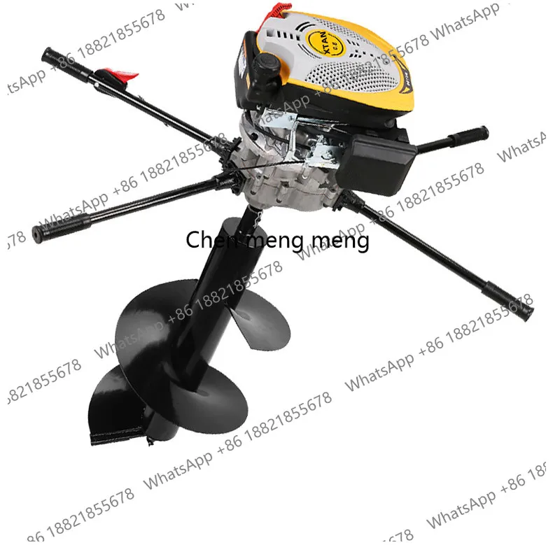 Four-stroke 225 high-power double ground drilling machine Pit digging utility pole photovoltaic pile driver