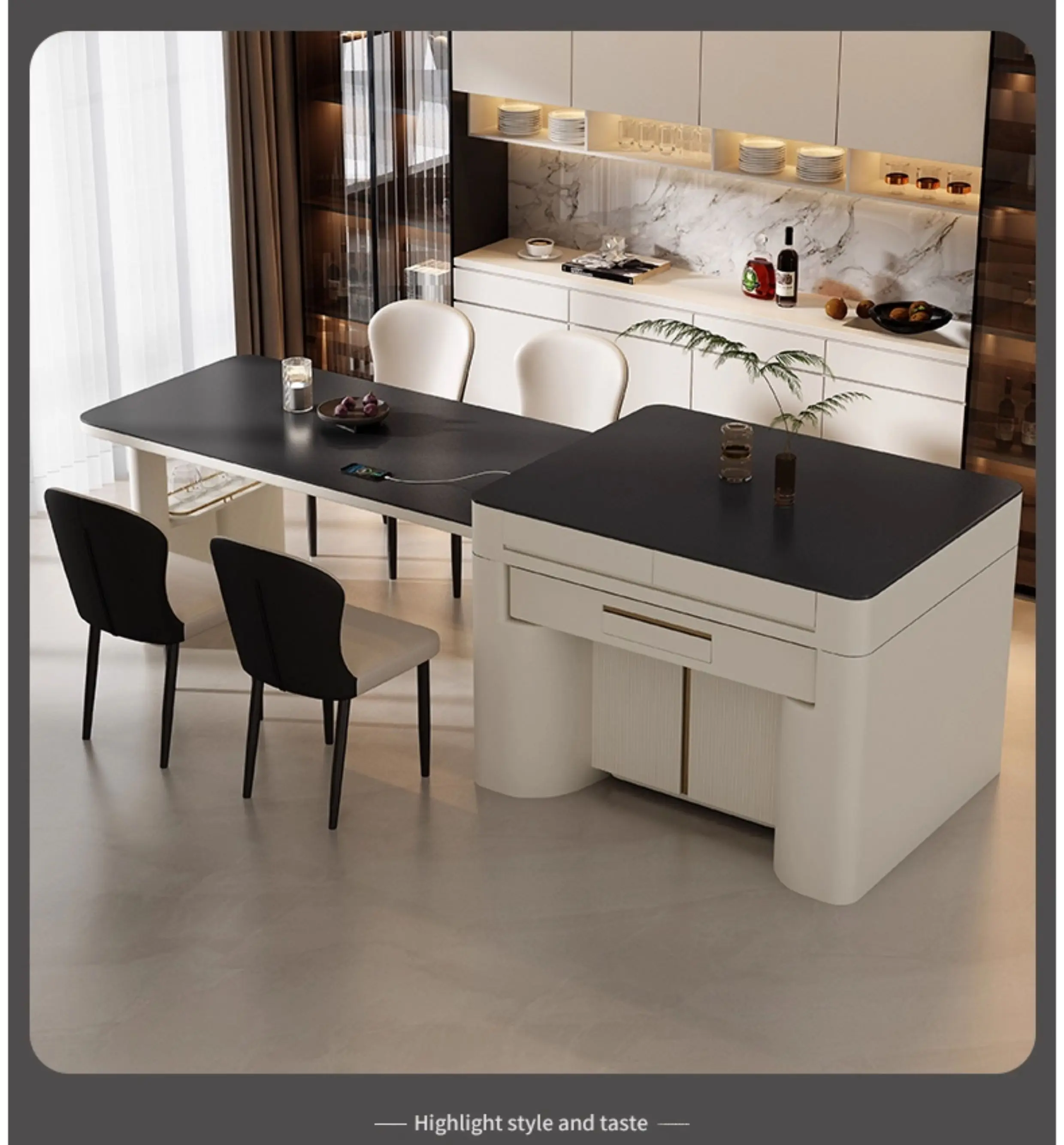 AA Shimadai retractable dining table mahjong machine table integrated dual-purpose modern simple
