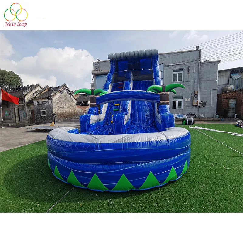 Party Event Wet Inflatable Wave Water Slide with Water Splash Pool