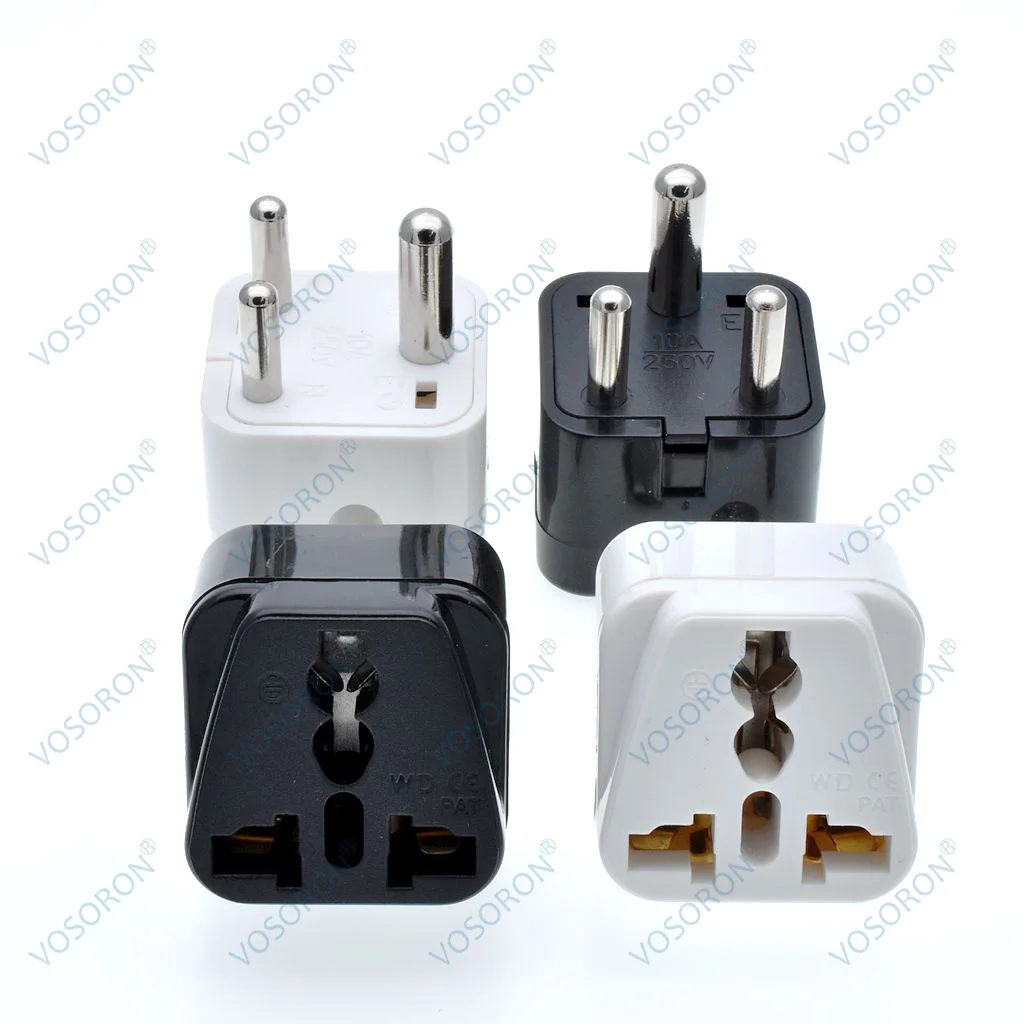 Small South Africa Converter (Type D), AU UK US EU To South Africa/India/Russia/Sri Lanka Travel Plug AC Power Outlet Adapter