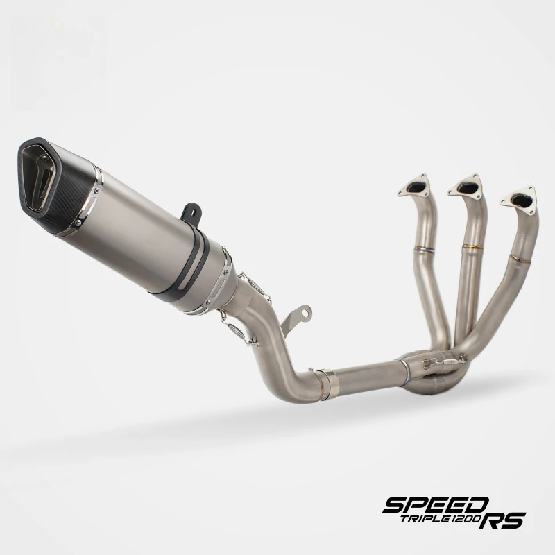 Full-Size Custom Motorcycle ExhaustRS Triumph StreetTriple1200 Modified Ruler Titanium Full Exhaust Pipe, Competitive Track
