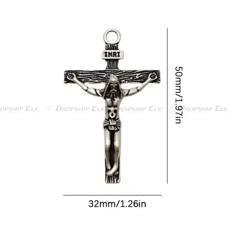 New Religious Jesus Cross Necklace for Men Fashion Gold Color Cross Pendent with Chain Necklace Jewelry Gifts for Men and Women