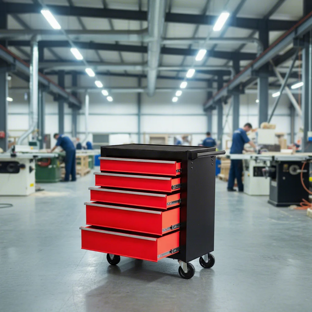 

Powder Coated Tool Trolley Lockable Metal Chest Cart Customizable Auto Repair Drawer Lockable Anti Corrosion Tool Cabinet