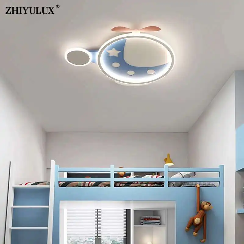 Remote Dimming Astronaut Plane Style New Modern LED Chandelier Lights Living Room Children Bedroom Flats Lamps Indoor Lighting